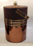 Vintage Mid Century Brown 12 1/2" Tall Copper Ice Bucket Pail with Lid and Handle