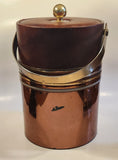 Vintage Mid Century Brown 12 1/2" Tall Copper Ice Bucket Pail with Lid and Handle