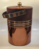 Vintage Mid Century Brown 12 1/2" Tall Copper Ice Bucket Pail with Lid and Handle