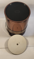 Vintage Mid Century Brown 12 1/2" Tall Copper Ice Bucket Pail with Lid and Handle