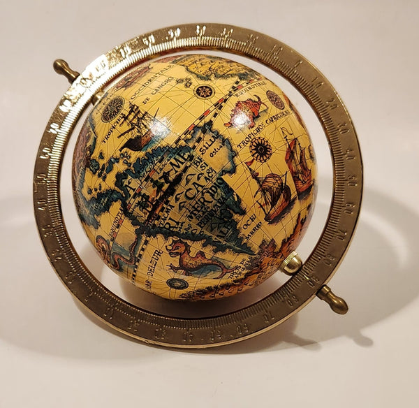 Old World Globe in Brass Metal Holder