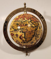 Old World Globe in Brass Metal Holder