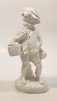 Vintage Boy with Basket of Apples 8 3/4" Chalkware Figurine