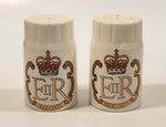 1952-1977 EIIR Queen Elizabeth II 25th Anniversary Silver Jubilee Salt and Pepper Shaker Set