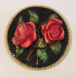 Vintage Devonware Red Roses 7 1/2" 3D Chalkware Wall Hanging