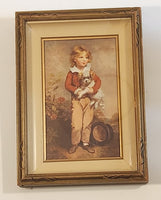 Vintage C. Bremont Painting 'French Boy with Dog' Framed Art Print Painting