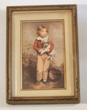 Vintage C. Bremont Painting 'French Boy with Dog' Framed Art Print Painting