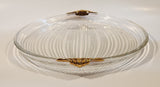 Mikasa Walther West Germany 11 3/4" Gold Trimmed Ribbed Serving Platter