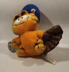 Rare 1978 1981 Fun Farm Paws Garfield Baseball Player with Glove and Hat 9" Tall Toy Plush Stuffed Character with Tag