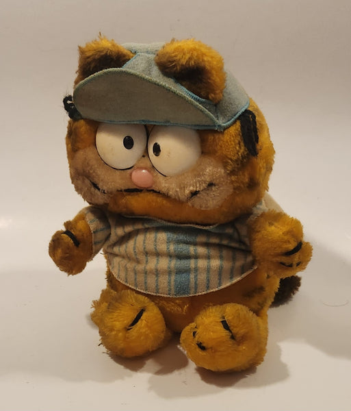 1978 1981 Fun Farm Paws Garfield Baseball Player 9 1/2" Tall Toy Plush Stuffed Character