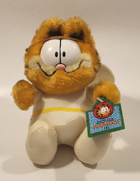 1990 McDonald's M-B Sales Paws Garfield Angel 7" Tall Toy Plush Stuffed Character with Tag