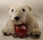 1998 Play By Play Coca Cola Polar Bear Holding Beach Ball 12" Tall Toy Stuffed Plush Mascot