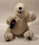 1996 Coca Cola Polar Bear with Bottle 8 1/2" Tall Toy Stuffed Plush Mascot