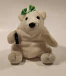 Coca Cola Polar Bear with Green Bow 6" Tall Toy Stuffed Plush Mascot No Tags