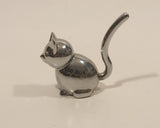 Umbra Sitting Cat Silver Chrome Ring Holder 2 3/4" Long Metal Figurine