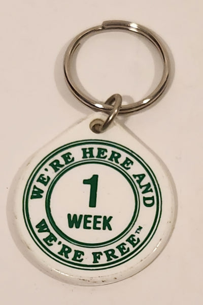 Vintage CA Cocaine Anonymous 1 Week Hope Faith Courage Recovery Token Chip Key Chain