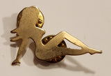 Mud Flap Girl Gold Tone Metal Lapel Pin