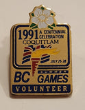 1991 BC Summer Games Coquitlam A Centennial Celebration Volunteer Enamel Metal Lapel Pin