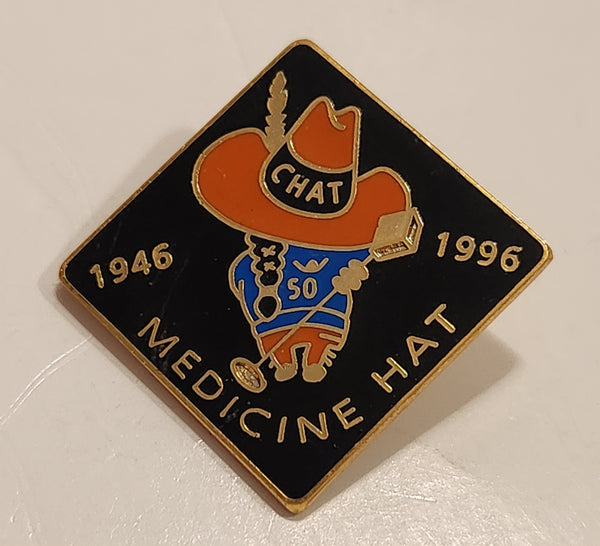 1946 to 1996 Medicine Hat Chat Enamel Metal Lapel Pin