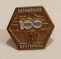 1885 to 1985 Lethbridge Alberta Centennial Enamel Metal Lapel Pin