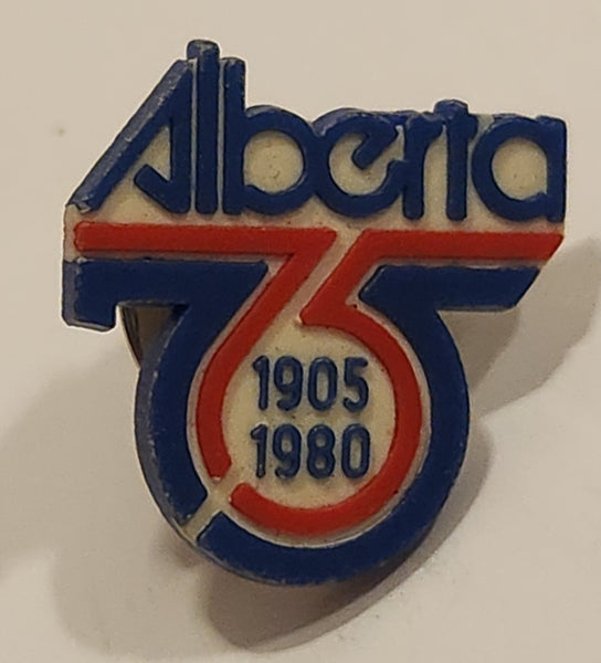 Alberta 75th Anniversary 1905 - 1980 5/8" x 3/4" Plastic Lapel Pin