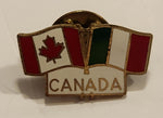 Canada Italy Waving Flags Enamel and Metal Pin