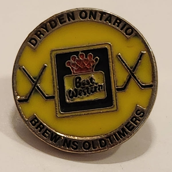 Best Western Dryden Ontario Brew NS Oldtimers Ice Hockey Enamel Metal Lapel Pin