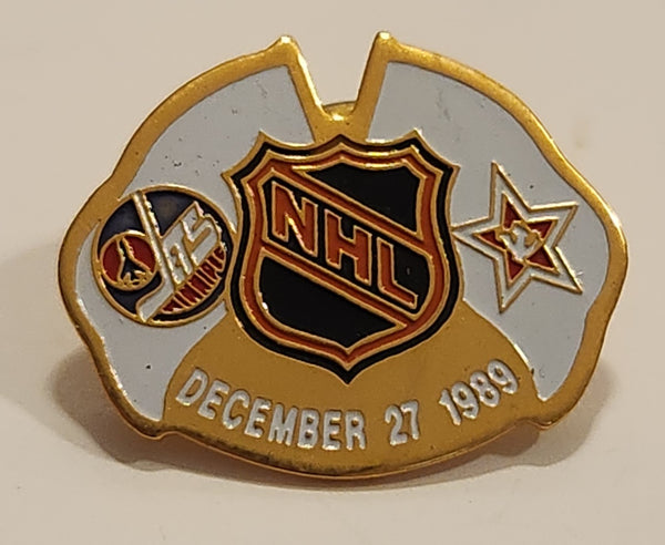 NHL Winnipeg Jets vs Soviet Central Red Army December 27 1989 Enamel Metal Lapel Pin