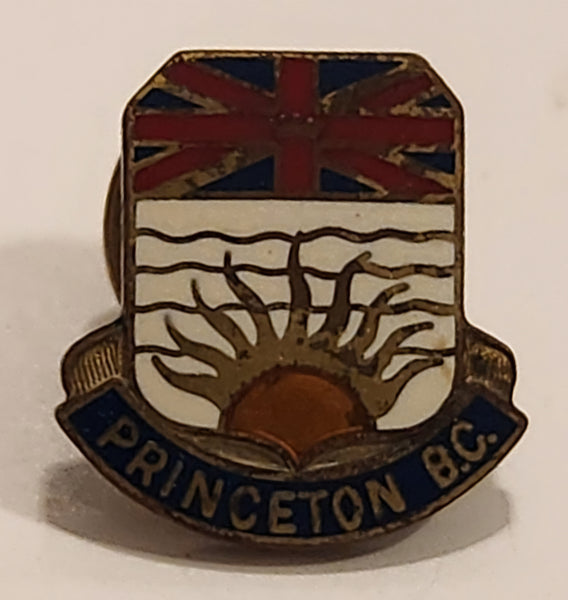 Princeton British Columbia Canada Coat of Arms Crest Enamel Metal Lapel Pin