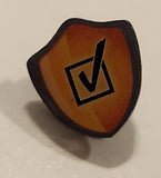 Check Mark in Box Crest Shaped Metal Lapel Pin