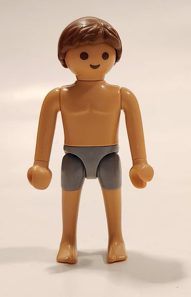 Geobra PlayMobil Shirtless Male in Grey Swim Suit Toy Figure