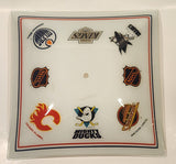 Rare Version NHL Ice Hockey Teams Canucks Flames Oilers Ducks Kings Sharks 13 1/2" x 13 1/2" Glass Ceiling Light Cover