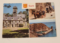 Vintage Sark Channel Islands La Seigneurie Creux Harbour Multiview Postcard