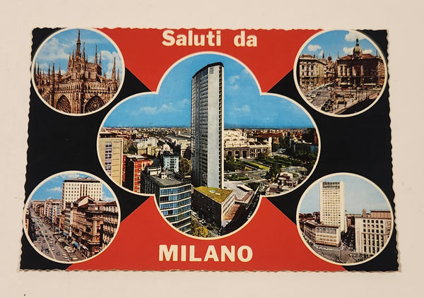 Vintage Saluti da Milano Italy Postcard