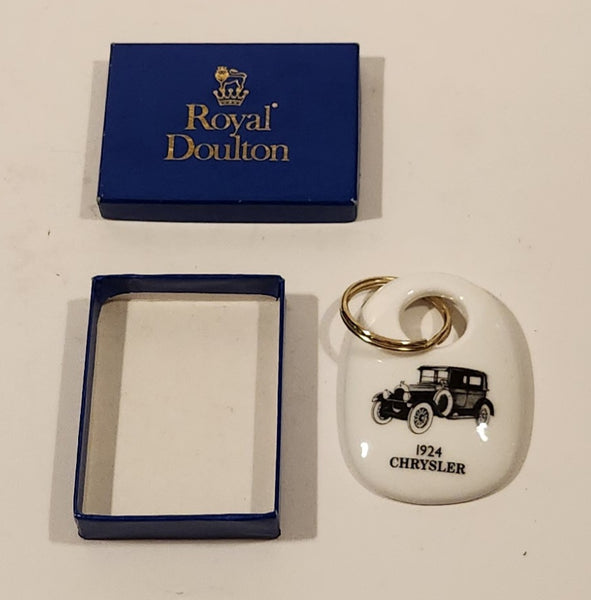 Vintage 1988 Royal Doulton 1924 Chrysler Canada Commemorative #1 Bone China Promotional Key Chain Ring with Box