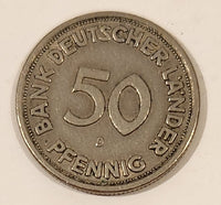 1949 West Germany Bank Deutscher Lander 50 Pfenning Metal Coin