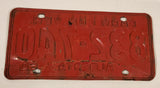 Vintage 1960 Alberta Farm Commercial Vehicle White Letters Red Vehicle License Plate 832 740