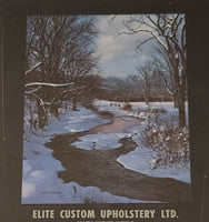 1978 Elite Custom Upholstery Ltd "And" Wicker World Saskatoon, Sask. Calendar on Leather Backing Framed Never Used