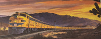 Sunrise On A Domeliner Union Pacific Passenger Train 103 941 Art Painting Print By Howard Fogg