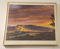 Sunrise On A Domeliner Union Pacific Passenger Train 103 941 Art Painting Print By Howard Fogg