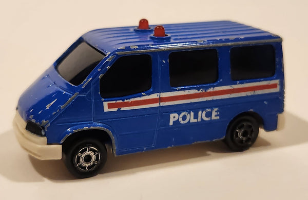 Majorette Sonic Flashers No. 243 Ford Transit Van Police Blue 1/60 Scale Die Cast Toy Car Vehicle