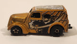 2003 Hot Wheels Boulevard Buccaneers Anglia Panel Truck Metalflake Gold Die Cast Toy Car Vehicle with Opening Hood