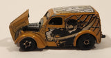 2003 Hot Wheels Boulevard Buccaneers Anglia Panel Truck Metalflake Gold Die Cast Toy Car Vehicle with Opening Hood