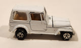 Vintage Jeep CJ-7 White Die Cast Toy Car Vehicle with Opening Hood Made in Hong Kong