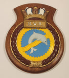 Vintage WWII Royal Canadian Navy U.W.R. Crest Wood Plaque