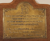 Antique 1st November 1868 J.R. Bramble Head Gamekeeper To His Grace The Duke of Gumby Poachers Shall Be Shot on First Sight Brass Plaque on Wood