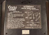 Rare 1990 Coors Light The Silver Bullet Animated Light Up Starburst Back Bar Sign