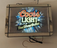 Rare 1990 Coors Light The Silver Bullet Animated Light Up Starburst Back Bar Sign