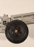 Vintage 1950s LUMAR Cannon Artillery Grey Plastic Military Army Toy with Mechanical Launcher Repaired