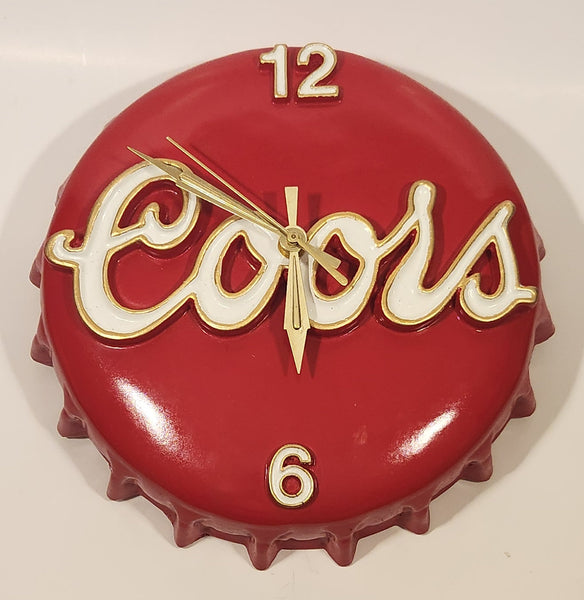 Rare Vintage Style Coors Red 3D Bottle Cap Shaped Clock